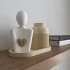 Zestaw Figurka z Wazonem i Tacką Nowoczesna Ozdoba Pomieszczeń
